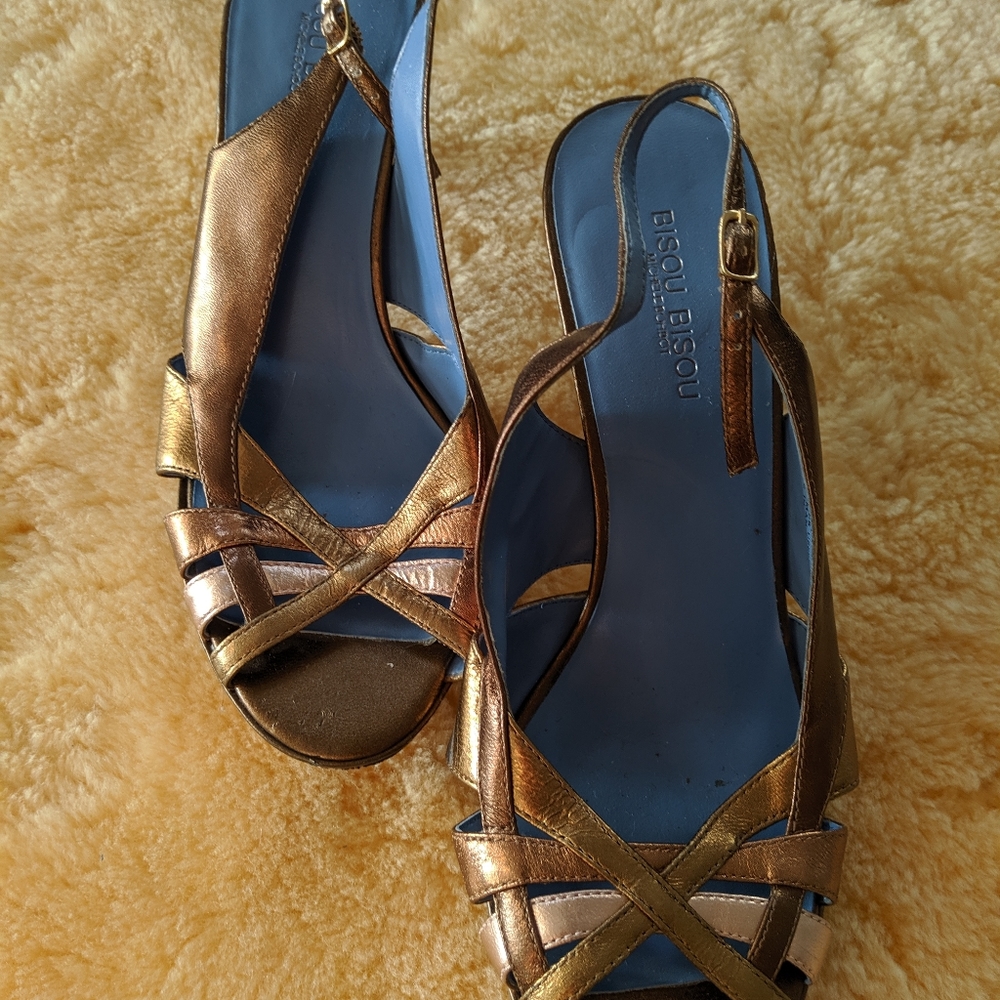 Bisou Bisou Mettalic Leather Heels